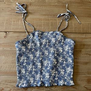 Blue Floral Tank Top